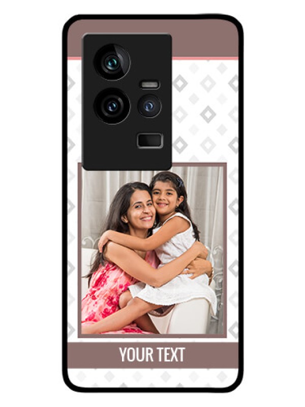 Custom iQOO 11 5G Photo Printing on Glass Case - Simple Diamond Design