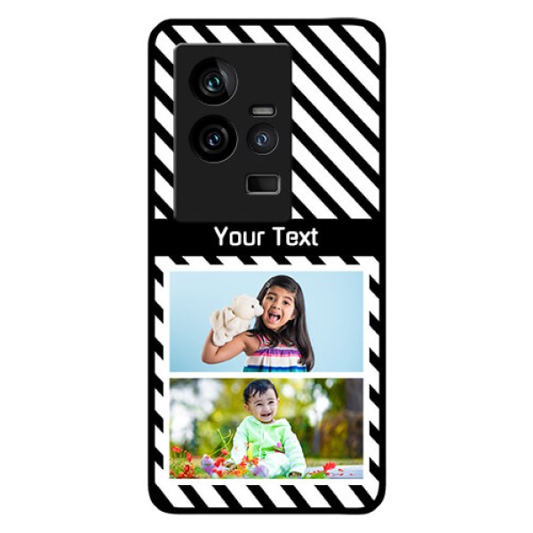 iQOO 11 5G Photo Printing on Glass Case - Black And White Stripes Design