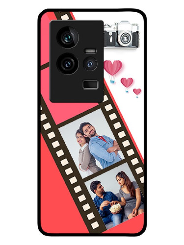 Custom iQOO 11 5G Personalized Glass Phone Case - 3 Image Holder with Film Reel