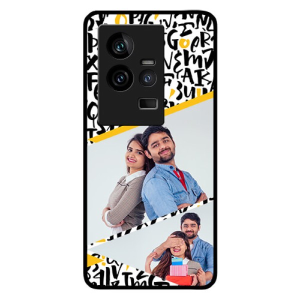 iQOO 11 5G Custom Glass Mobile Case - Letters Pattern Design