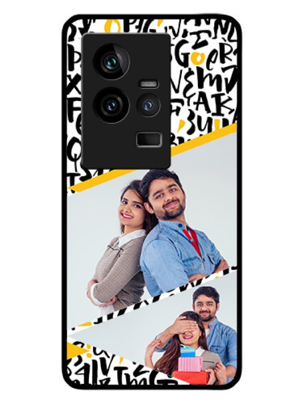 Custom iQOO 11 5G Custom Glass Mobile Case - Letters Pattern Design