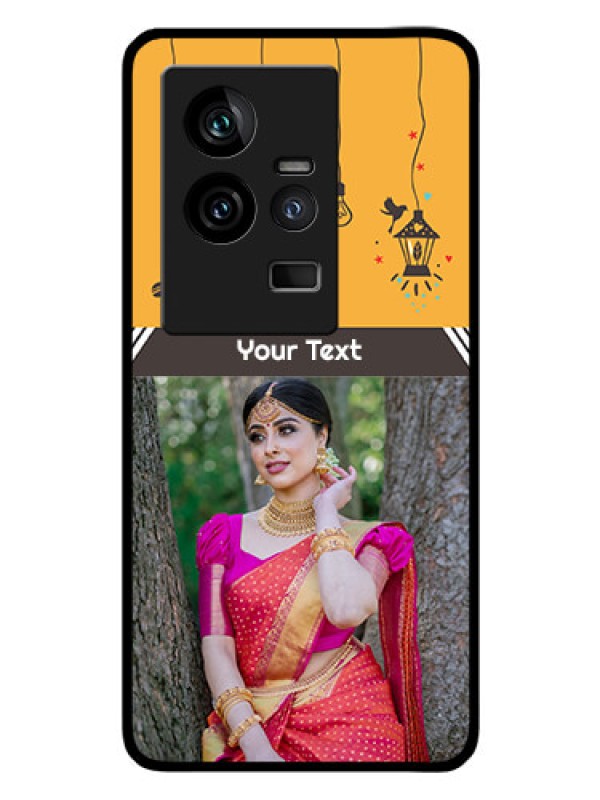 Custom iQOO 11 5G Custom Glass Mobile Case - with Family Picture and Icons