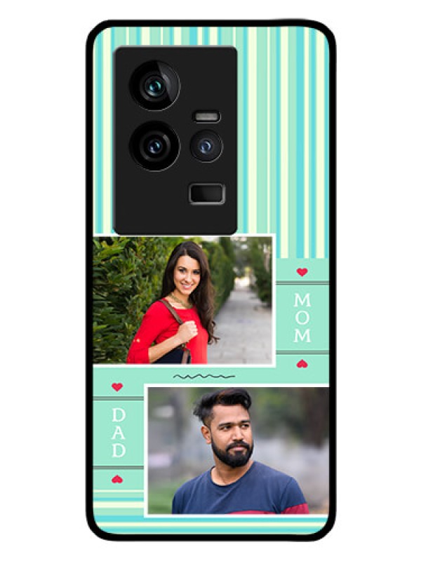 Custom iQOO 11 5G Custom Glass Phone Case - Mom & Dad Pic Design