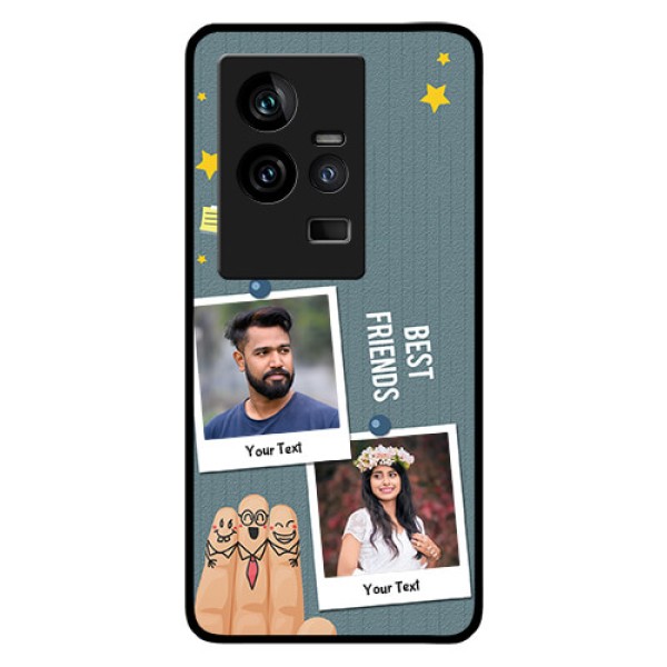 iQOO 11 5G Personalized Glass Phone Case - Sticky Frames and Friendship Design