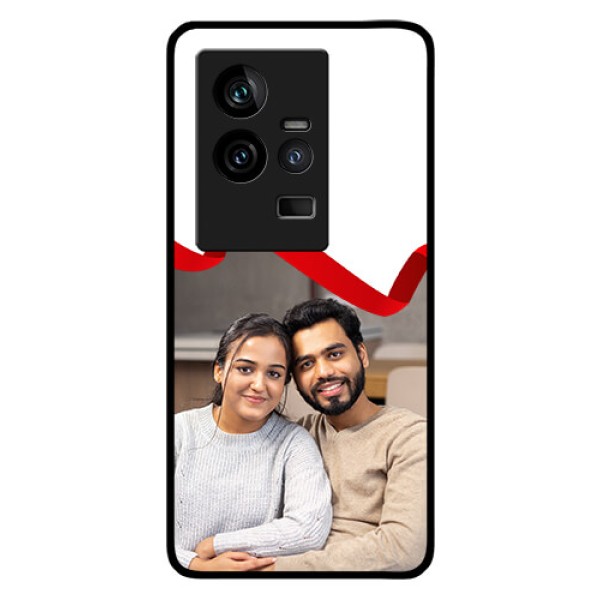 iQOO 11 5G Photo Printing on Glass Case - Red Ribbon Frame Design