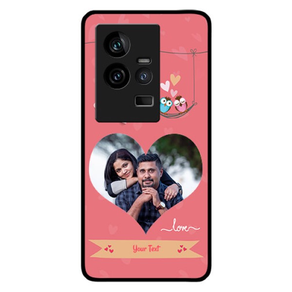 iQOO 11 5G Personalized Glass Phone Case - Peach Color Love Design