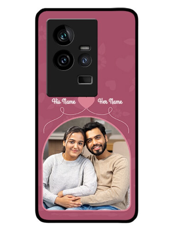 Custom iQOO 11 5G Photo Printing on Glass Case - Love Floral Design