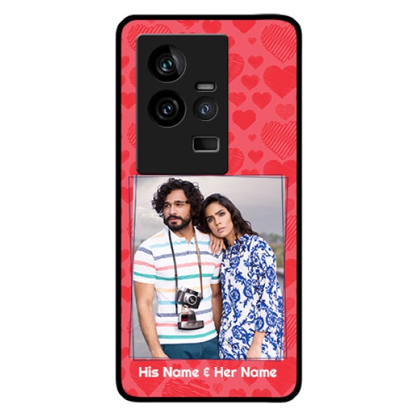 iQOO 11 5G Photo Printing on Glass Case - with Red Heart Symbols Design iQOO 11 5G Photo Printing on Glass Case - with Red Heart Symbols Design
