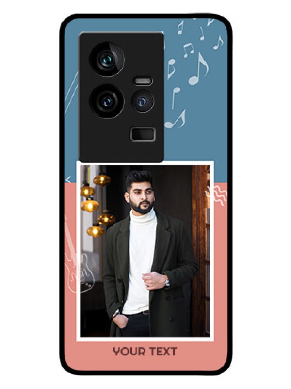 Custom iQOO 11 5G Photo Printing on Glass Case - with Color Musical Note Design