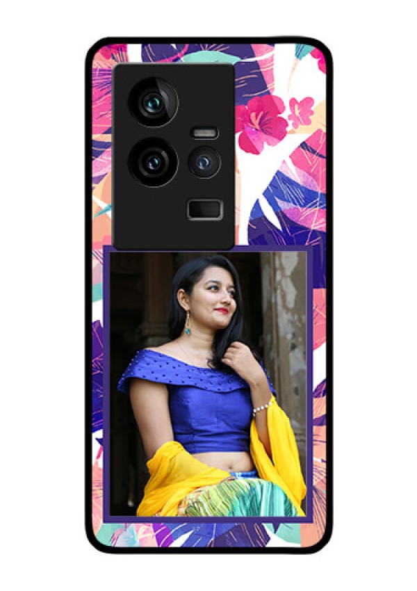 iQOO 11 5G Custom Glass Mobile Case - Abstract Floral Design
