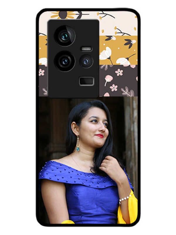 Custom iQOO 11 5G Custom Glass Phone Case - Stylish Floral Design