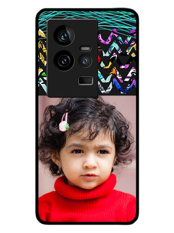 Custom iQOO 11 5G Personalized Glass Phone Case - Neon Abstract Design