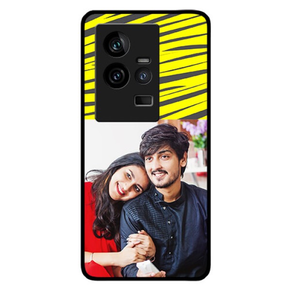 iQOO 11 5G Photo Printing on Glass Case - Yellow Abstract Design