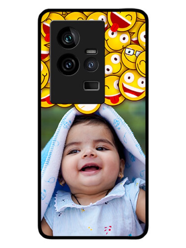 Custom iQOO 11 5G Custom Glass Mobile Case - with Smiley Emoji Design