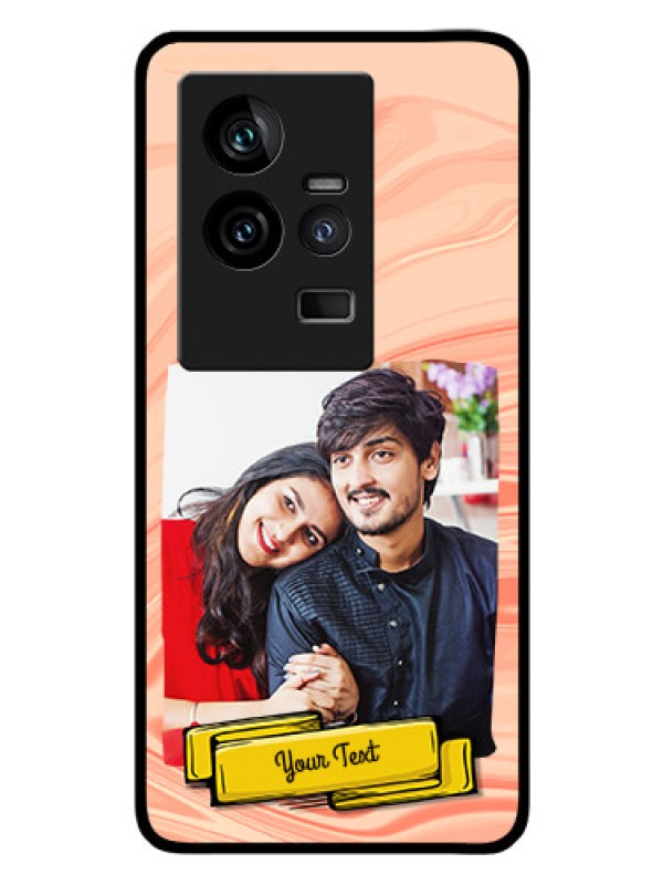 Custom iQOO 11 5G Personalized Glass Phone Case - Marble Texture Design