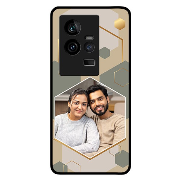 iQOO 11 5G Photo Printing on Glass Case - Stylish Hexagon Pattern Design iQOO 11 5G Photo Printing on Glass Case - Stylish Hexagon Pattern Design