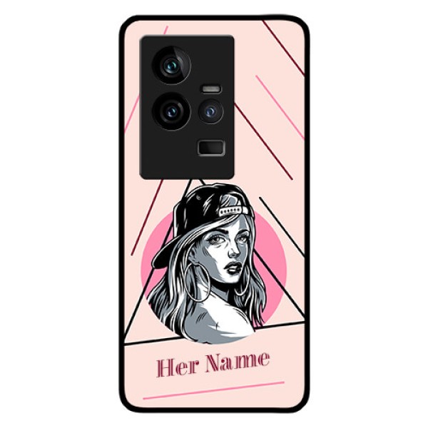 iQOO 11 5G Personalized Glass Phone Case - Rockstar Girl Design