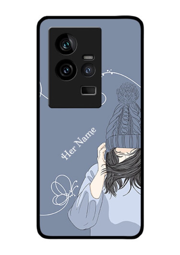 iQOO 11 5G Custom Glass Mobile Case - Girl in winter outfit Design
