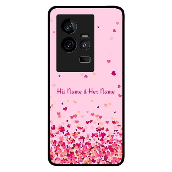 iQOO 11 5G Photo Printing on Glass Case - Floating Hearts Design