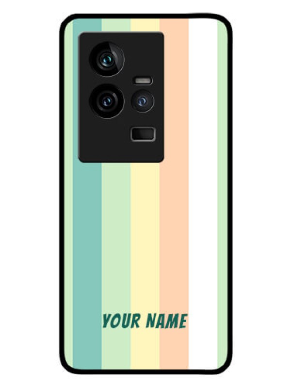 Custom iQOO 11 5G Photo Printing on Glass Case - Multi-colour Stripes Design