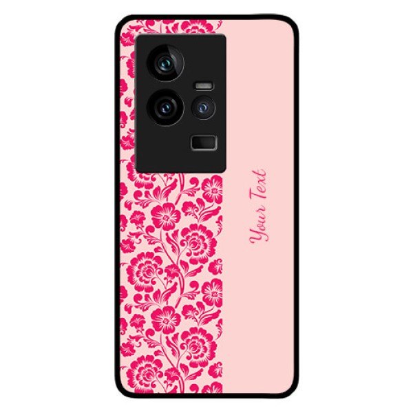 iQOO 11 5G Custom Glass Phone Case - Attractive Floral Pattern Design