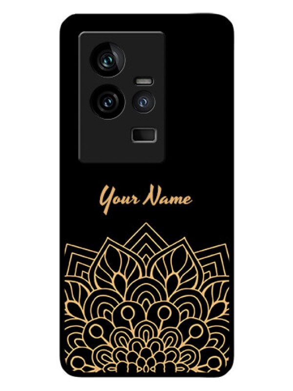 Custom iQOO 11 5G Custom Glass Phone Case - Golden mandala Design