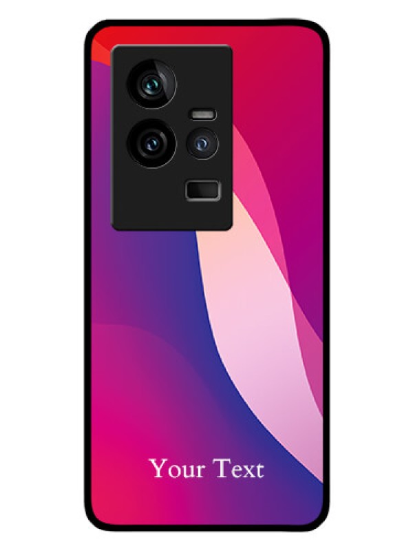 Custom iQOO 11 5G Personalized Glass Phone Case - Digital abstract Overlap Design