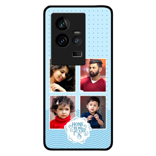 iQOO 11 5G Custom Glass Phone Case - Cute love quote with 4 pic upload Design iQOO 11 5G Custom Glass Phone Case - Cute love quote with 4 pic upload Design