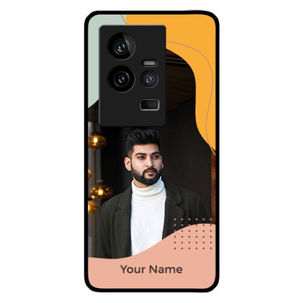 iQOO 11 5G Personalized Glass Phone Case - Tri-coloured overlay design iQOO 11 5G Personalized Glass Phone Case - Tri-coloured overlay design
