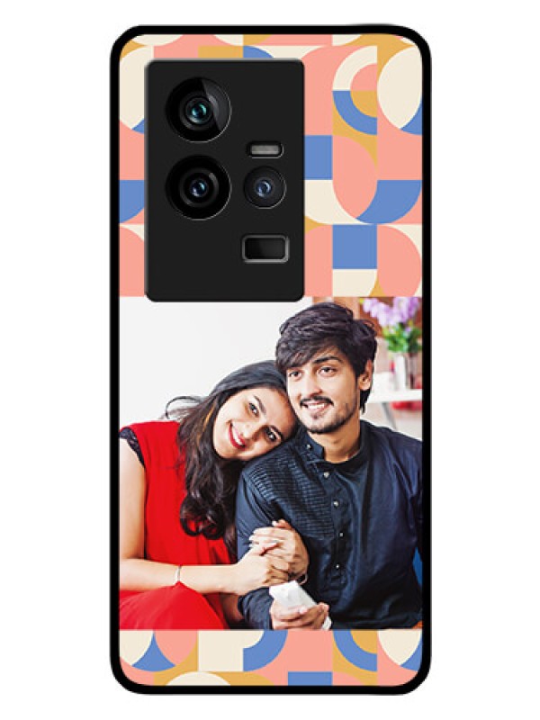 Custom iQOO 11 5G Photo Printing on Glass Case - Semi-circle Maze Pattern Design