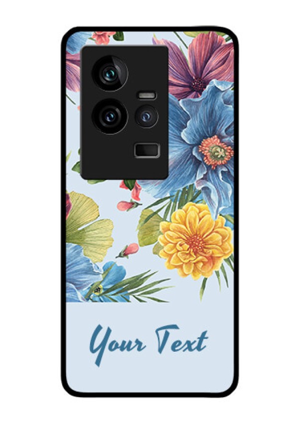 iQOO 11 5G Custom Glass Mobile Case - Stunning Watercolored Flowers Painting Design