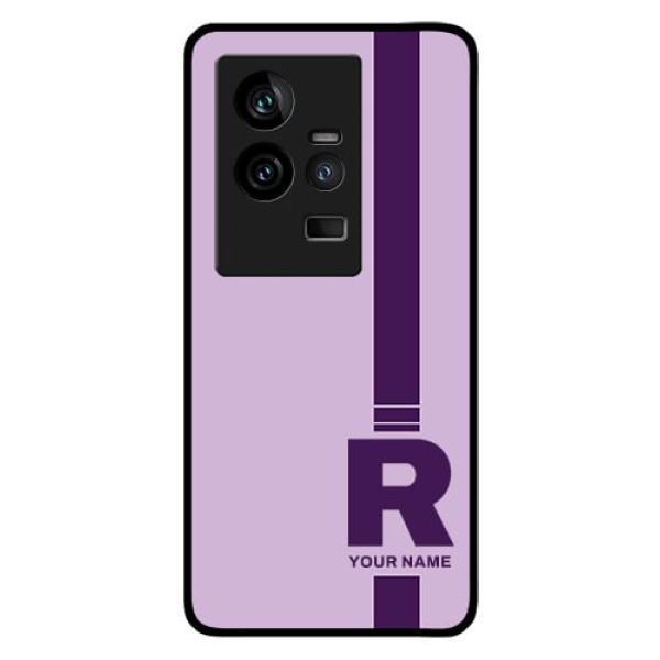 iQOO 11 5G Photo Printing on Glass Case - Simple dual tone stripe with name Design iQOO 11 5G Photo Printing on Glass Case - Simple dual tone stripe with name Design