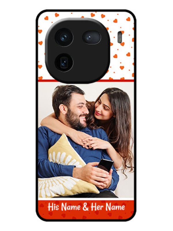 Custom iQOO 12 5G Custom Glass Phone Case - Orange Love Symbol Design