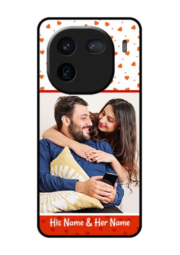 iQOO 12 5G Custom Glass Phone Case - Orange Love Symbol Design