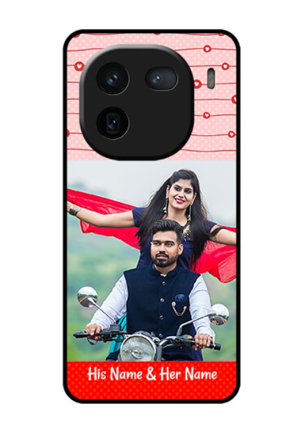 iQOO 12 5G Custom Glass Phone Case - Red Pattern Case Design