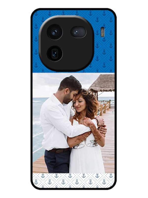 Custom iQOO 12 5G Custom Glass Phone Case - Blue Anchors Design