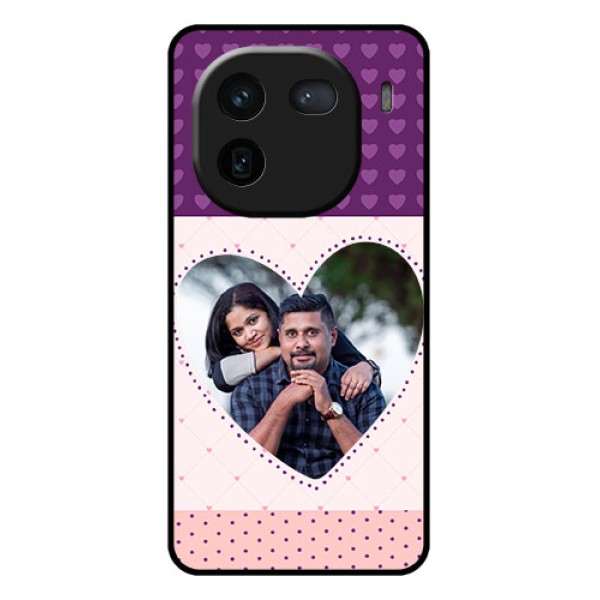 iQOO 12 5G Custom Glass Phone Case - Violet Love Dots Design