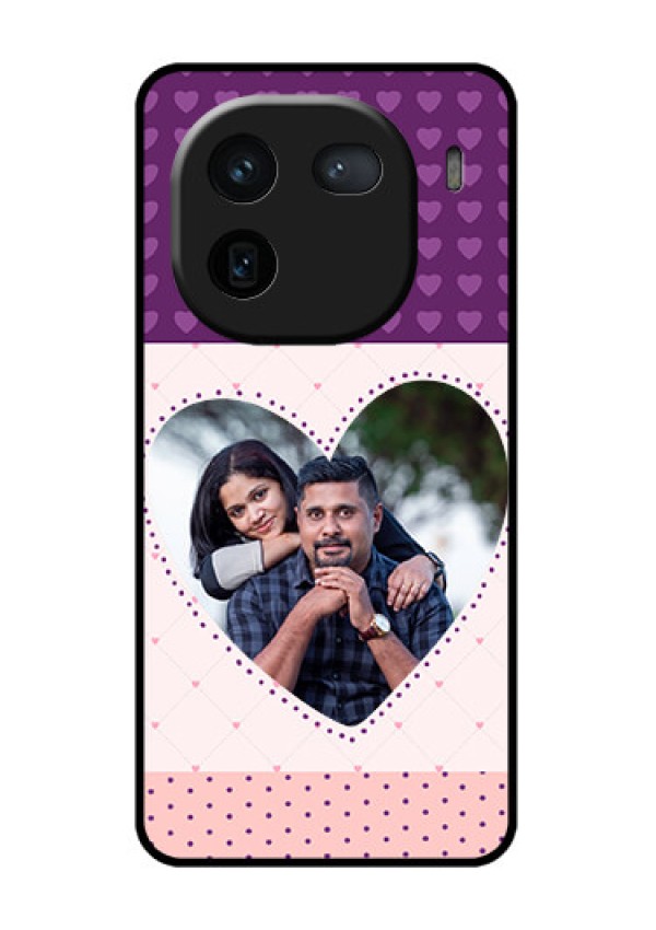 iQOO 12 5G Custom Glass Phone Case - Violet Love Dots Design