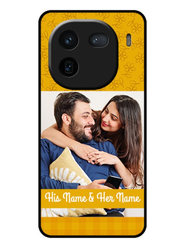 Custom iQOO 12 5G Custom Glass Phone Case - Yellow Floral Design