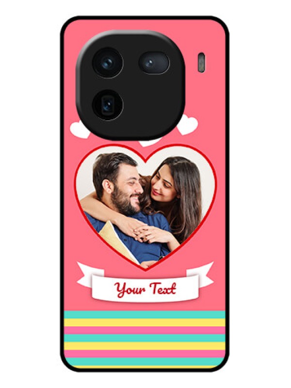 Custom iQOO 12 5G Custom Glass Phone Case - Love Shapes Doodle Design