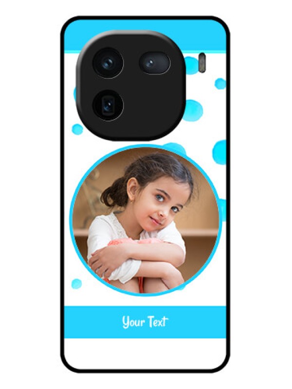 Custom iQOO 12 5G Custom Glass Phone Case - Blue Bubbles Pattern Design