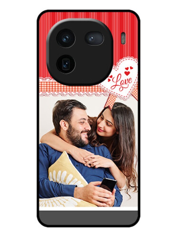 Custom iQOO 12 5G Custom Glass Phone Case - Red Love Pattern Design