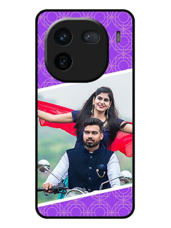 Custom iQOO 12 5G Custom Glass Phone Case - Violet Color Pattern Design