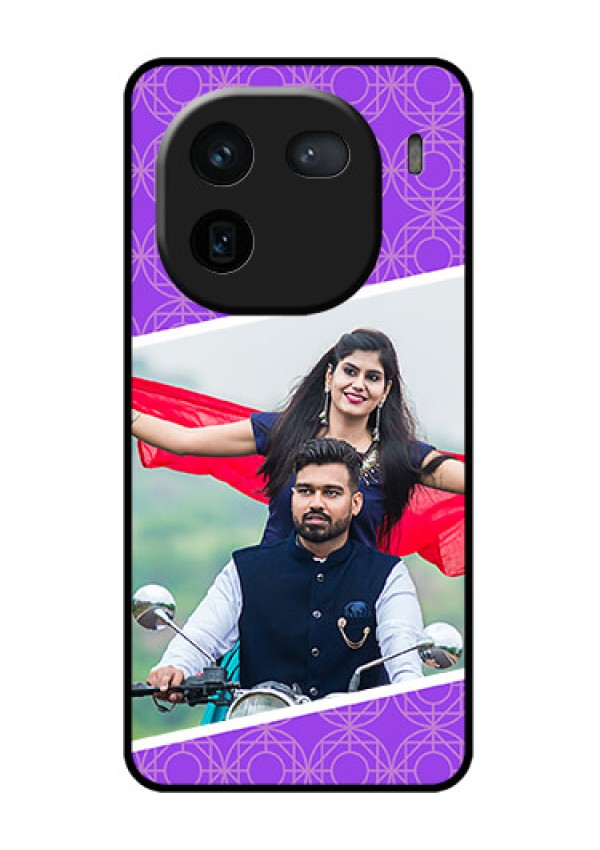 iQOO 12 5G Custom Glass Phone Case - Violet Color Pattern Design