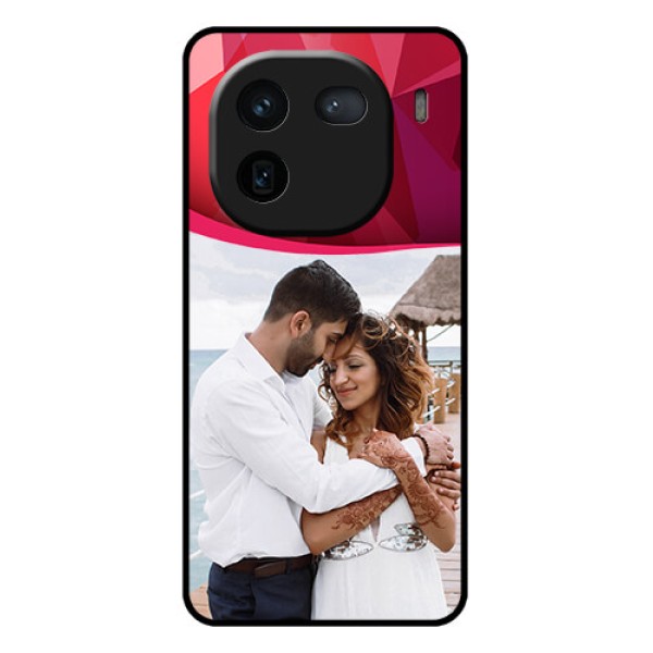 iQOO 12 5G Custom Glass Phone Case - Red Abstract Design