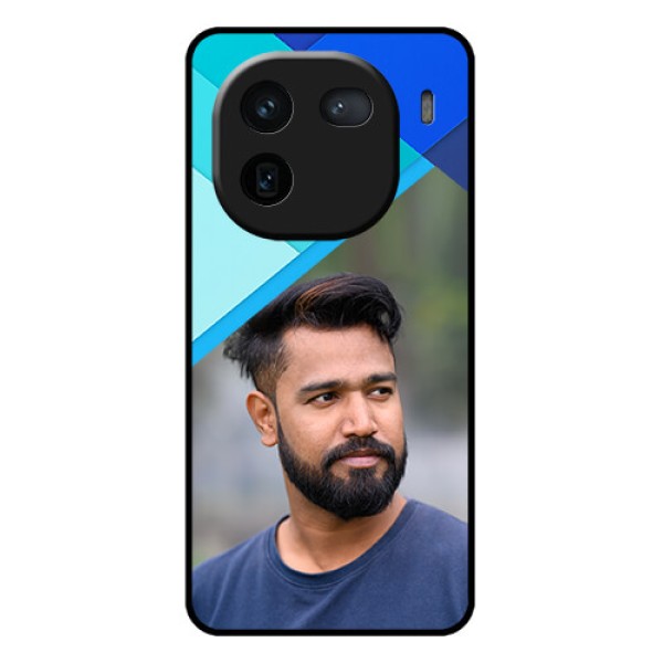 iQOO 12 5G Custom Glass Phone Case - Blue Pattern Design