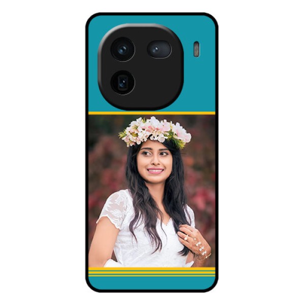 iQOO 12 5G Custom Glass Phone Case - Yellow & Blue Design