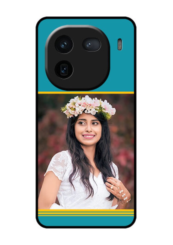 iQOO 12 5G Custom Glass Phone Case - Yellow & Blue Design