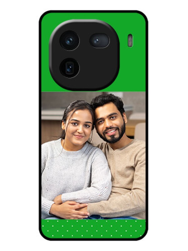 Custom iQOO 12 5G Custom Glass Phone Case - Green Pattern Design