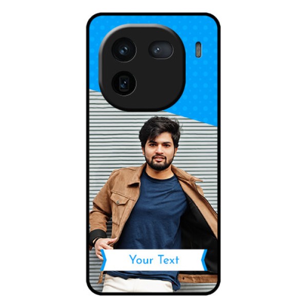 iQOO 12 5G Custom Glass Phone Case - Simple Blue Color Design